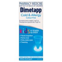 Dimetapp Kids Cold & Allergy Colour Free 6 Years+ 200mL