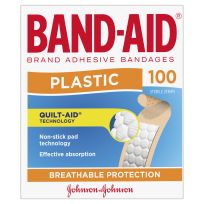 Band Aid Plastic Strips 100 Pack