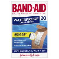 BAND-AID Tough Strips Waterproof Regular 20 Pack