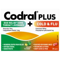 Codral Plus Lozenge 16 Pack + PE Cold & Flu 20 Tablets