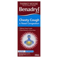 Benadryl PE Cough Liquid Chesty Cough & Nasal Decongestant 200ml