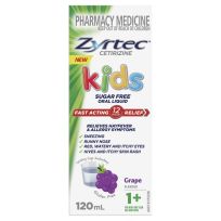 Zyrtec Kids Allergy & Hayfever Antihistamine Grape Liquid 120mL