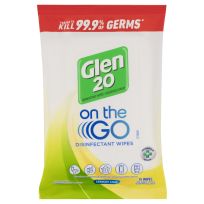 Glen 20 On The Go Disinfectant Wipes Lemon Lime 15 Wipes