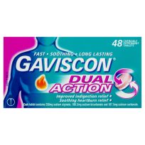 Gaviscon Dual Action Tablets Chewable 48 Tablets