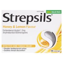 Strepsils Sore Throat Lozenges Honey & Lemon 48 Pack