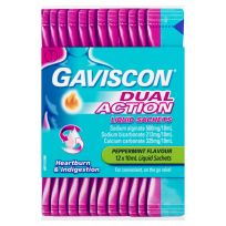 Gaviscon Dual Action Liquid Sachets 10ml x 12 Pack