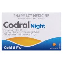 Codral PE Nightime Cold & Flu 24 Tablets