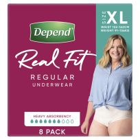 Depend Real Fit Womens Underwear Extra Large 8 Pack