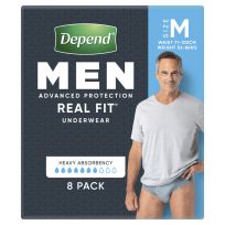 Depend Real Fit Mens Underwear Medium 8 Pack