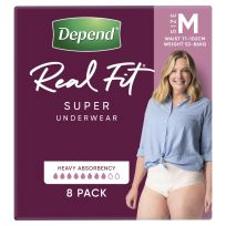 Depend Real Fit for Womens Super Underwear Medium 8 Pack