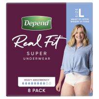 Depend Real Fit for Women Super Underwear Large 8 Pack