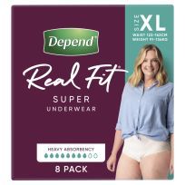Depend Real Fit for Womens Super Underwear Extra Large 8 Pack