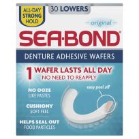 Sea Bond Denture Adhesive Wafers Original Lowers 30 Pack