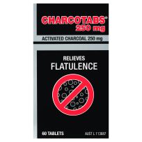 Charcotaps Activated Charcoal 250mg 60 Tablets