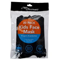 Face Mask 3 Ply Kids 20 Pack Black