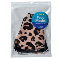 Face Mask Fabric Animal Print 3 Layer 3 Pack
