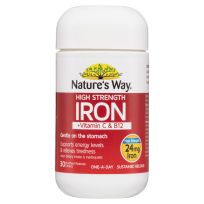 Nature's Way High Strength Iron + Vitamin C & B12 30 Tablets