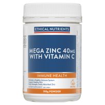 Ethical Nutrients Zinc 40mg Powder + Vitamin C Orange Flavour 190g
