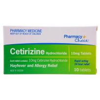 Pharmacy Choice Cetirizine Hayfever Relief 10 Tablets