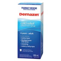 Demazin Cold Relief Colour Free Syrup 200mL