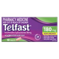 Telfast Hayfever Allergy Relief 180mg 10 Tablets