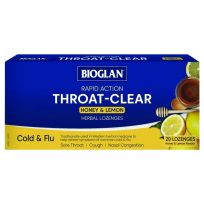 Bioglan Throat Clear Herbal Lozenges Honey & Lemon 20 Pack