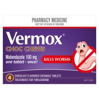 Vermox Threadworm Treatment Choc Chews 4 Tablets