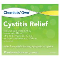 Chemists' Own Cystitis Relief Sachet 4G 10 Pack
