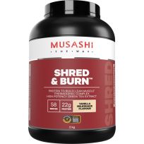 Musashi Shred and Burn Protein Powder Vanilla 2KG