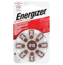 Energizer Hearing Aid Battery EZ312 Turn & Lock 8 Pack