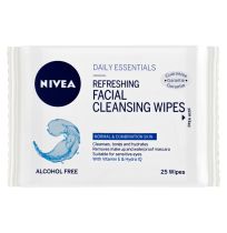 Nivea Refreshing Biodegradable Facial Cleansing Wipes 25 Pack