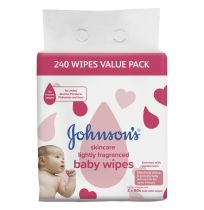 Johnson's Baby Wipes Skincare Lightly Scented 240 Wipes Value Pack