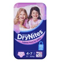 Huggies Dry Nites Pants Girls 4-7 Years 10 Pack