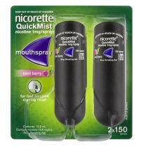 Nicorette QuickMist Mouth Spray Cool Berry 2 X 150 Sprays