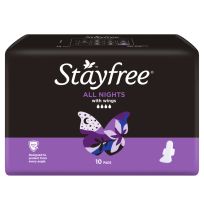 Stayfree Regular All Night Wings Pads 10 Pack
