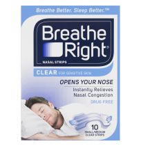 Breathe Right Nasal Strips Clear Small/Medium Strips 10 Pack