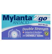 Mylanta 2Go Antacid Double Strength Chewable 24 Tablets