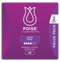 Poise Pads Super Hourglass 28 Pack