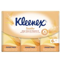 Kleenex Ultra Soft Pocket Tissues Aloe Vera 6 Pocket Pack