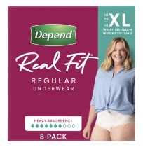 Depend Real Fit Womens Underwear Extra Large 8 Pack