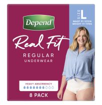 Depend Real Fit Womens Underwear Large 8 Pack