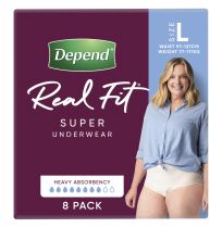 Depend Real Fit for Women Super Underwear Large 8 Pack