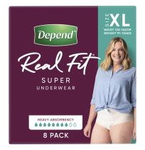 Depend Real Fit for Womens Super Underwear Extra Large 8 Pack