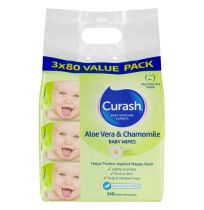 Curash Baby Wipes Soothing 3 x 80 Pack