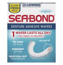 Sea Bond Denture Adhesive Wafers Original Lowers 30 Pack