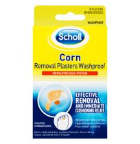 Scholl Corn Removal Plaster Waterproof 8 Plasters, 8 Medicated Discs