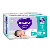 Babylove Cosifit Convenience Nappy Newborn 28 Pack