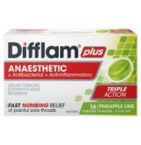 Difflam Plus Anaesthetic Lozenges Pineapple Lime 16 Pack