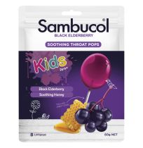 Sambucol Kids Black Elderberry Soothing Throat Pops 8 Pack