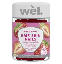 Wel Hair Skin Nails Gummies Stawberry 60 Pack
